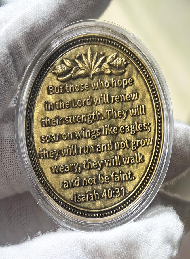 CYOUNG Soar On Wings Like Eagles Challenge Coin - Isaiah 40:31 Bible Verse, Motivational Religious Gift for Strength and Faith - Image 2